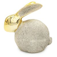 KRÓLIK WIELKANOCNY ZŁOTY BROKATOWY DEKORACJA ŚWIĄTECZNA DUŻY 16 cm