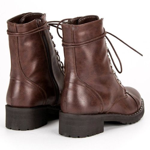 Brązowe wiązane botki r.40 na Arena.pl