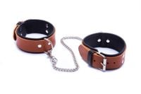 Kajdanki-WHIPS kajdanki męskie na nogi, koniakowe