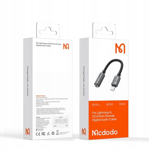 mcdodo przejściówka adapter lightning mini jack 3,5mm kabel do iphone 13 14 na Arena.pl