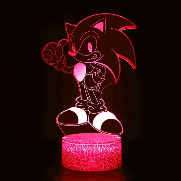 Lampka 3D nocna led usb Mały Sonic z bajki zdjęcie 5