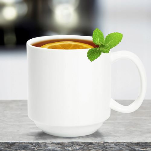 KUBEK PORCELANOWY BIAŁY 350ML Z UCHEM DO KAWY HERBATY UNIWERSALNY na Arena.pl