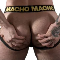 macho mx25ac jock l imitacja skory żołty elastyczny