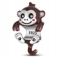 Zawieszka SREBRO 925 Charms Koralik Małpa