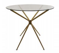 Okrągły stolik kawowy STAR fi 80 cm szklany złoty loft glamour