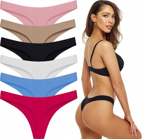6x Majtki stringi damskie bawełniane wygodne elastyczne seksowne zestaw na Arena.pl
