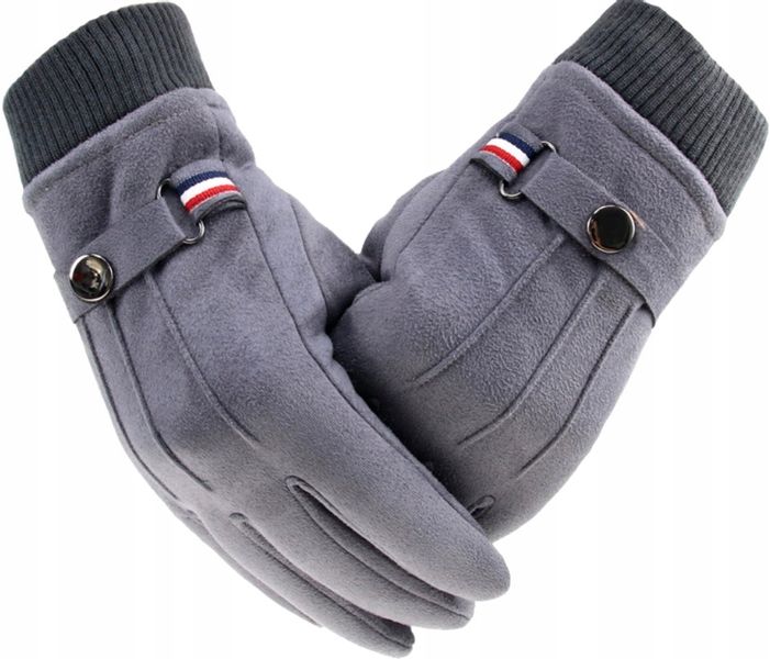 Rękawiczki Zamszowe Dotykowe Zimowe Ciepłe Męskie zdjęcie 7