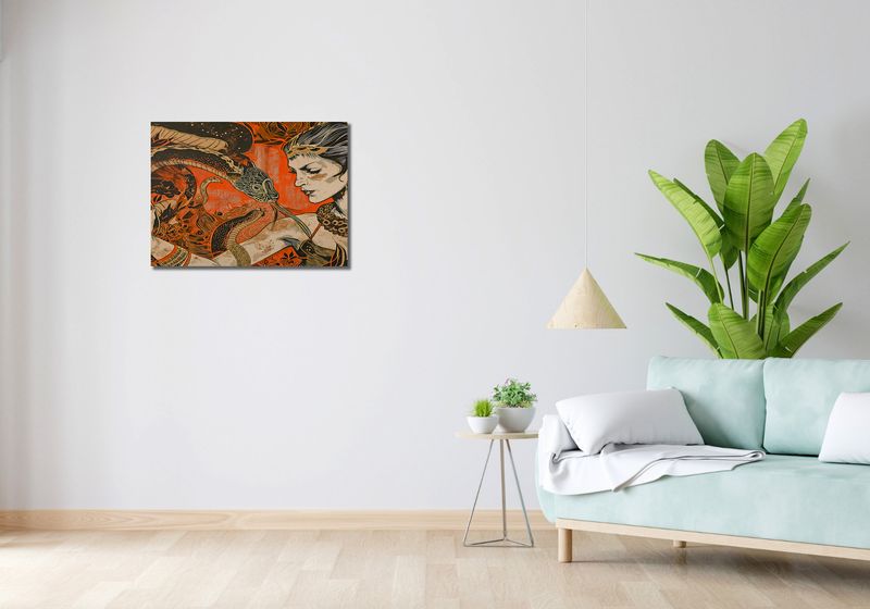 Obraz 70x50cm Czarne Kimono zdjęcie 2