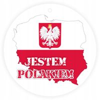 MEDAL PLEXI 8 cm z TWOIM NAPISEM nadrukiem UV PATRIOTYCZNY jestem polakiem