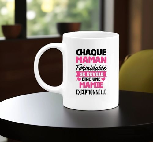 Kubek Ceramiczny dla Mamy z Napisem w Języku Francuskim Biały 200ml na Arena.pl