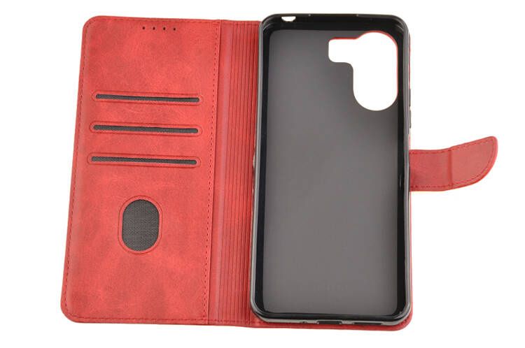 Etui portfel Wallet do Xiaomi Redmi 13C / POCO C65 czerwony zdjęcie 4
