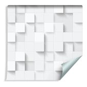 Tapeta Biała Nowoczesna Mozaika - Efekt 3D