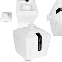 CUKIERNICA PORCELANOWA 10CM VIVA BIAŁA ELEGANCKA NA CUKIER SŁODZIKI KAWOWA