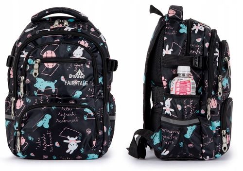 Plecak TORNISTER szkolny dziecięcy pojemny wzory czarny Klasy 1-3 Odblaski na Arena.pl