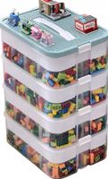 PUDEŁKO NA KLOCKI POJEMNIK NA LEGO PLASTIKOWE Z PRZEGRÓDKAMI 4 POZIOM dosmo