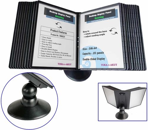 Tabliczki stołowe czarne regulowane obrotowe 360° TUKA-i-AKUT 20 szt. na Arena.pl