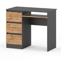 Biurko Szkolne Komputerowe Loft 3 Szuflady 90cm Dla Dziecka Szary Wotan