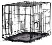 Klatka kennelowa kojec transporter dla psa kota 76x45x51,5cm metalowa S CHM