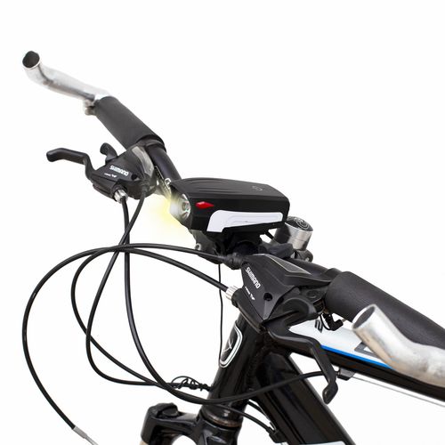 Lampka Rowerowa Z Klaksonem Latarka Na Kierownicę Biała na Arena.pl