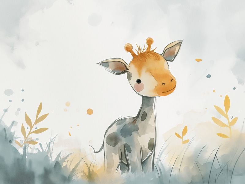 Plakat 40x30cm Mała Żyrafka zdjęcie 1