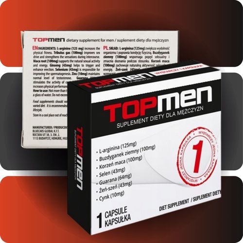 2x Tabletki na erekcje potencje TOP-MEN Libido Sex Szybki Efekt Działa 24h na Arena.pl