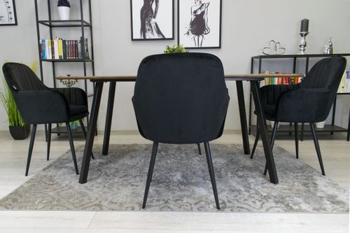 Krzesło LUGO - aksamit czarny / nogi czarne x 2 na Arena.pl