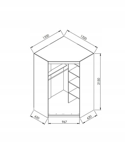 Szafa przesuwna NAROŻNA PARIS lustro na froncie zdjęcie 8