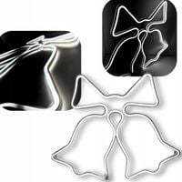 DZWONKI ŚWIĄTECZNE NEON LED XXL OZDOBA ŚWIĄTECZNA BIAŁE