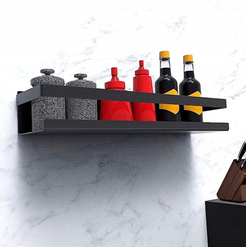 Koszyk Półka Łazienkowa Czarna Wisząca Stal Loft na Arena.pl