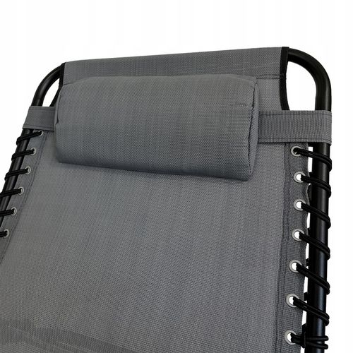 LEŻAK SKŁADANY OGRODOWY ŁÓŻKO POLOWE Z PODUSZKĄ TURYSTYCZNE RELAX C. SZARY na Arena.pl