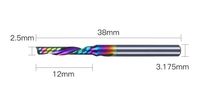 Frez 1-ostrzowy typu DownCut, negatyw, VHM Rozmiar: Ø2.5x12x3.175Dx38L