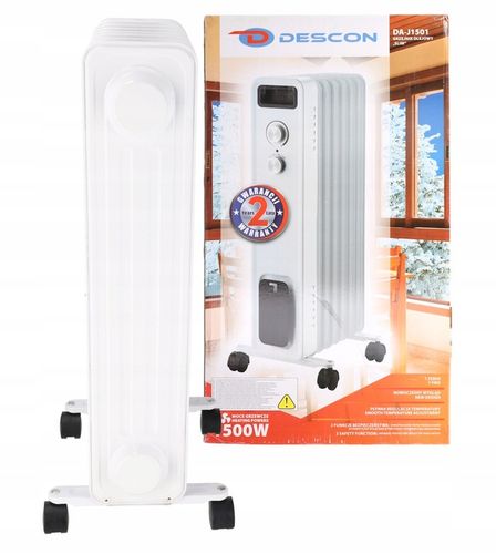 Grzejnik elektryczny Olejowy Termostat 1500W 7 Żeber Energooszczędny na Arena.pl