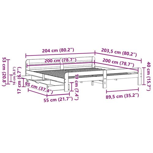 Łóżko bez materaca, białe, 200x200 cm, lite drewno sosnowe na Arena.pl