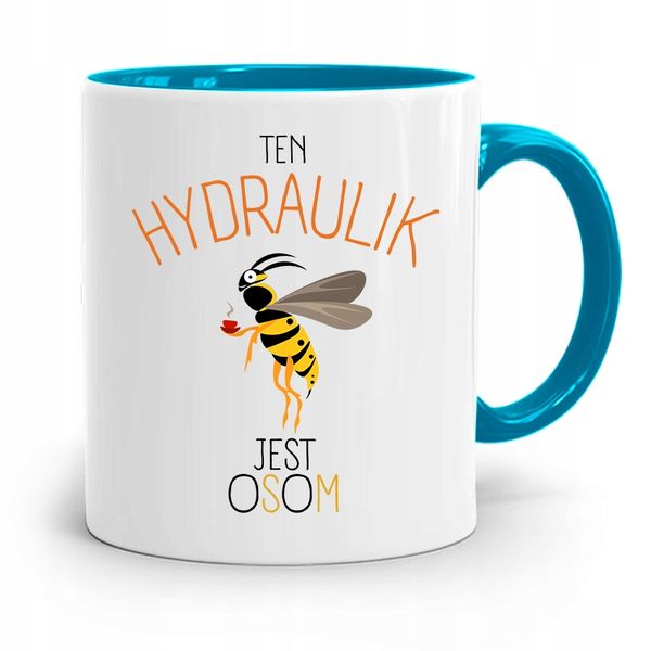 Kubek Błękitny Prezent Dla Hydraulika Jest Osom Z Nadrukiem Ze Zdjęciem zdjęcie 1