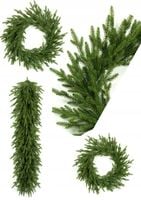 Wianek Świąteczny Świerk NATURA z JARZĘBINĄ 3D 100%PE 60 cm KOMINEK drzwi