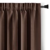 Zasłona blackout 90% na taśmie z szarfą 140x175 cm brązowa Restilo
