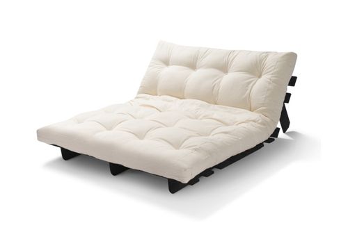 Sofa Futon Black 140x200 cm z funkcją spania KH52 + komplet poduszek na Arena.pl