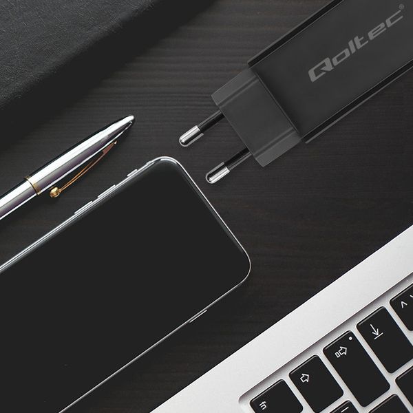 Qoltec Ładowarka GaN 65W USB-C PD Fast Charge zdjęcie 7