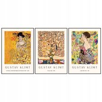 2 x Zestaw 3 plakatów 84,1 x 59,4 cm A1 Gustav Klimt reprodukcja BOHO malow