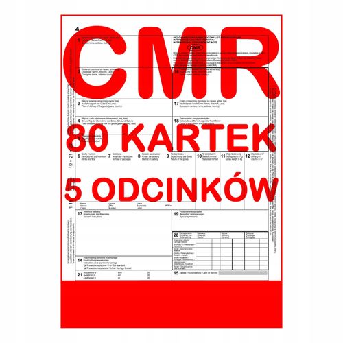 cmr list przewozowy 80 kartek - 5 odcinków - 16 kompletów na Arena.pl