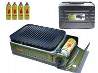 Kuchenka turystyczna Tiross TS-268 z patelnią grillową 2w1+4 Nab. Camping