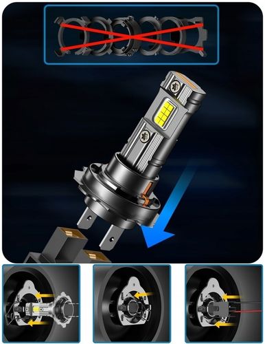 Żarówki H7 LED CSP biała 6500K 1do1 12V 7000lm BARDZO MOCNE WIECEJ ŚWIATŁA na Arena.pl