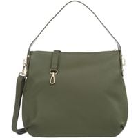 VERA PELLE torebka skórzana worek na ramię z paskiem V512 oliwkowa