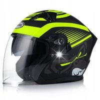 KASK MOTOCYKLOWY OTWARTY FLUO MATT SKUTER CHOPPER HOMOLOGACJA BLENDA QUAD L