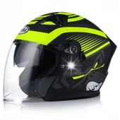 KASK MOTOCYKLOWY OTWARTY FLUO MATT SKUTER CHOPPER HOMOLOGACJA BLENDA QUAD L