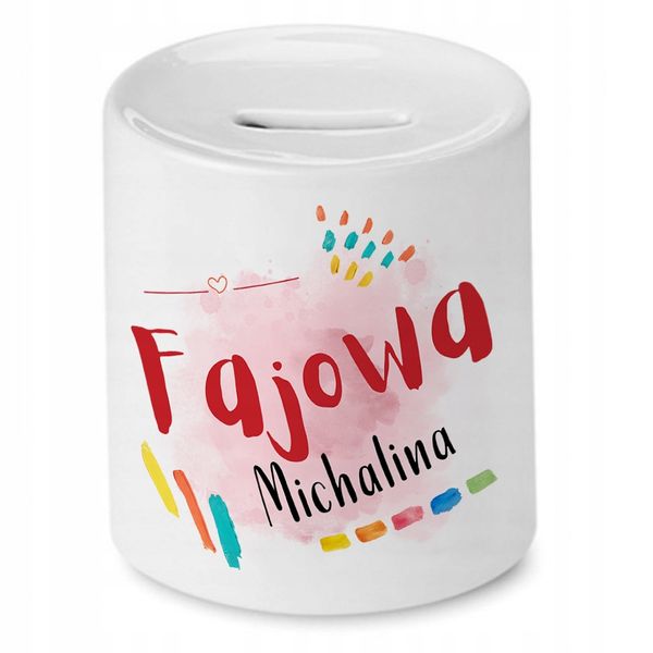 Skarbonka Dla Michaliny Na Urodziny Prezent Z Nadrukiem Ze Zdjęciem zdjęcie 1