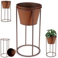 Doniczka Kwietnik Metalowy Brązowy Osłonka na Stojaku Nogach Rośliny 41 cm