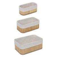 ZESTAW BAMBUSOWYCH KOSZYKÓW DO PRZECHOWYWANIA Z WKŁADEM 3 SZTUKI