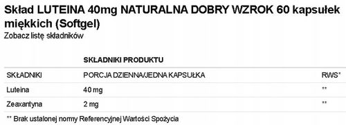 LUTEINA 40mg + ZEAXANTYNA 2mg AltoPharma DOBRY WZROK 60 kaps na Arena.pl