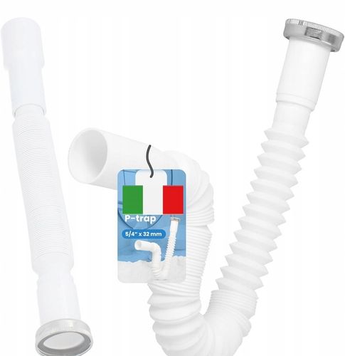 Syfon Półsyfon ELASTYCZNY Zlewu Umywalki 5/4x32 Odpływ Kuchenny Rura na Arena.pl